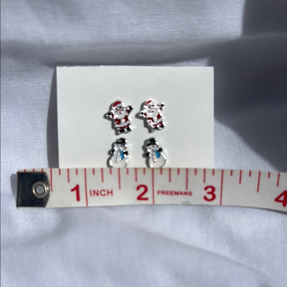 Festive Snowman and Santa Earrings for Kids